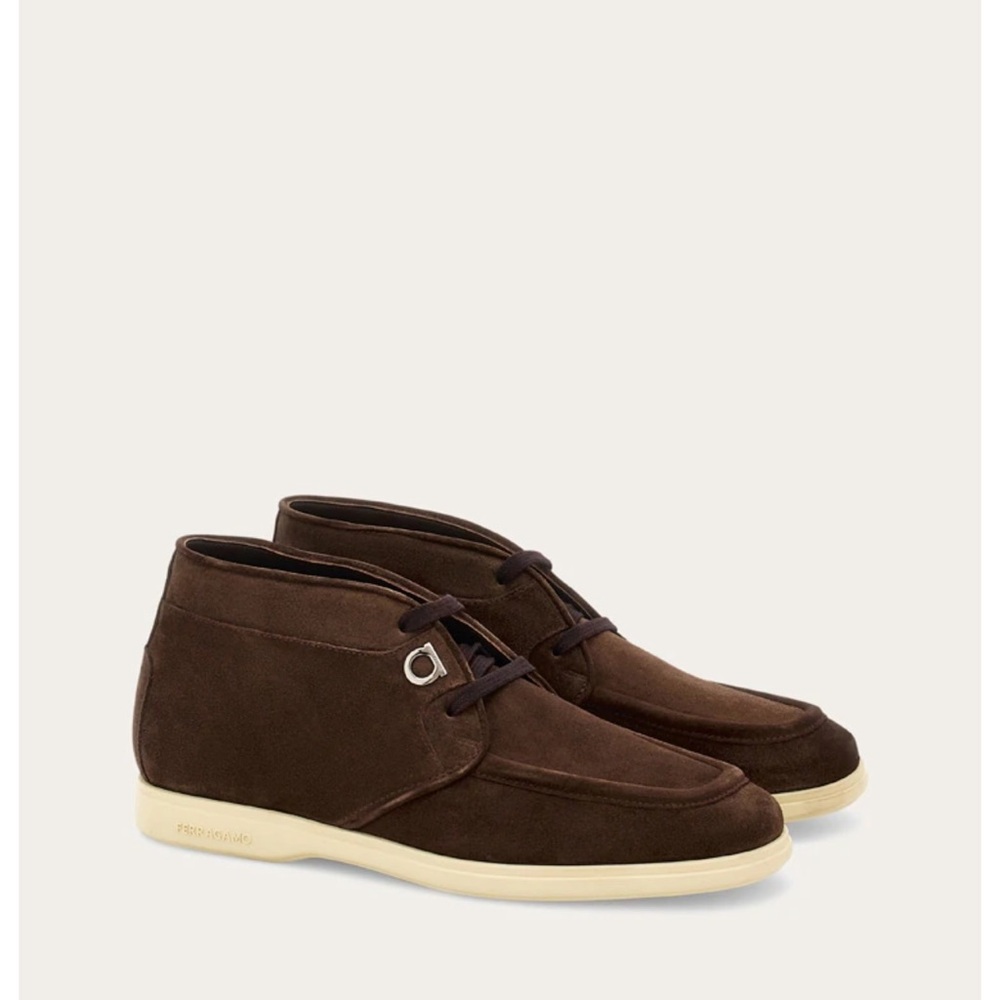 Salvatore Ferragamo Dark Brown Chukka Boots